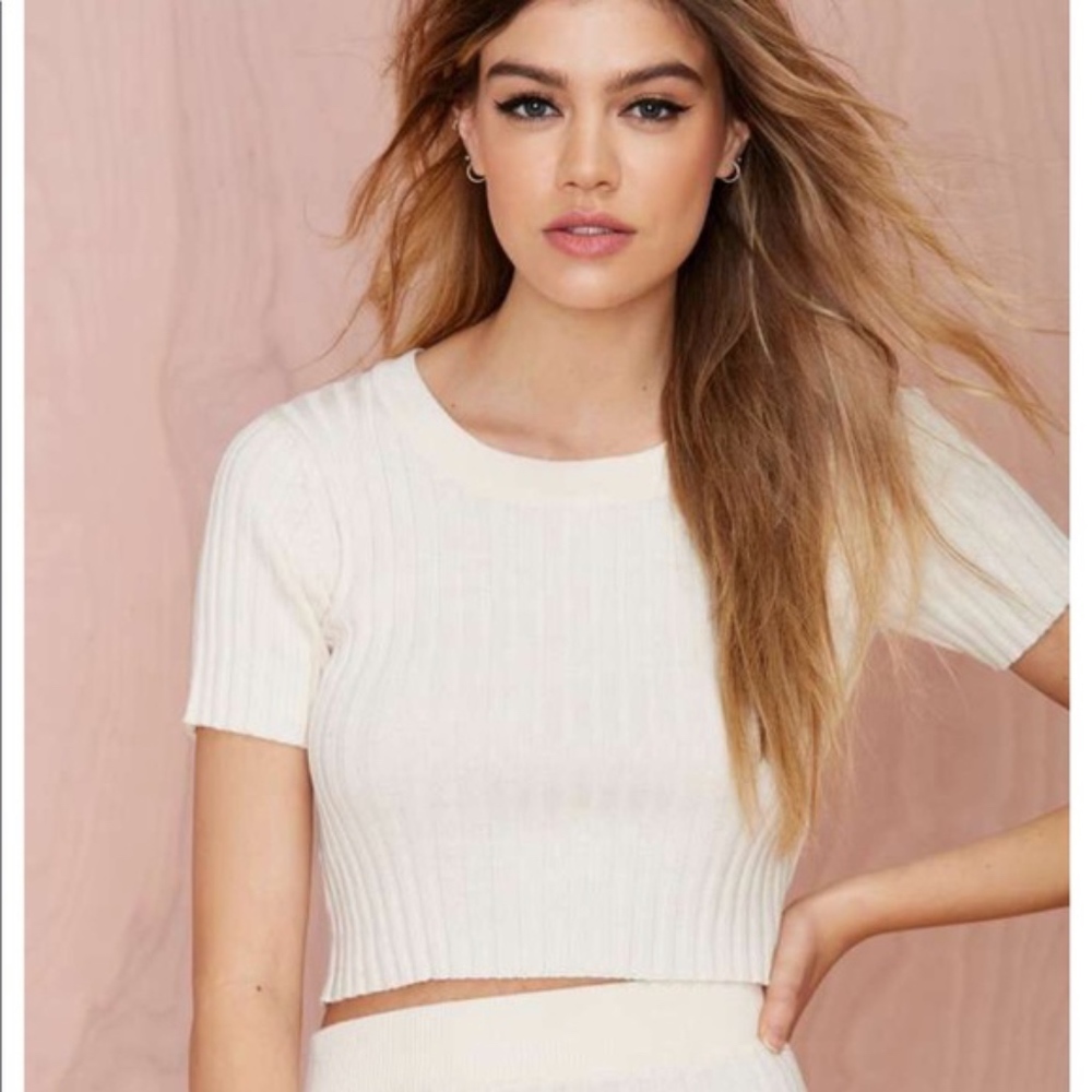 Fore Love and Lemons Knit Crop Top Med